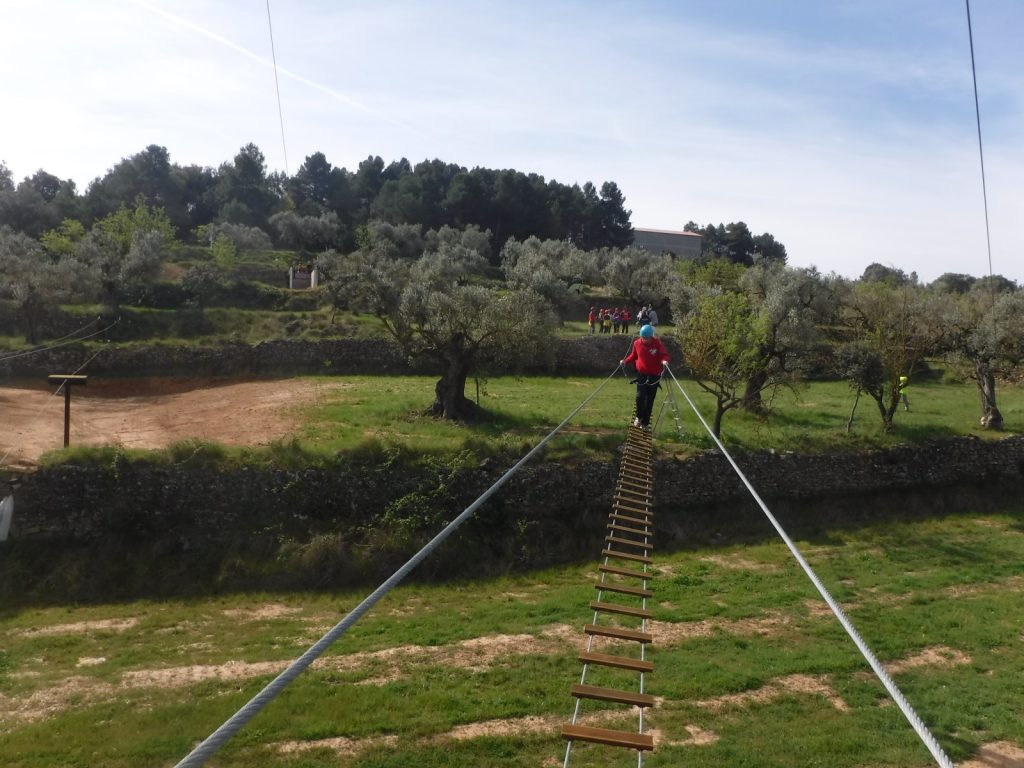 tirolines, ponts i rocòdrom